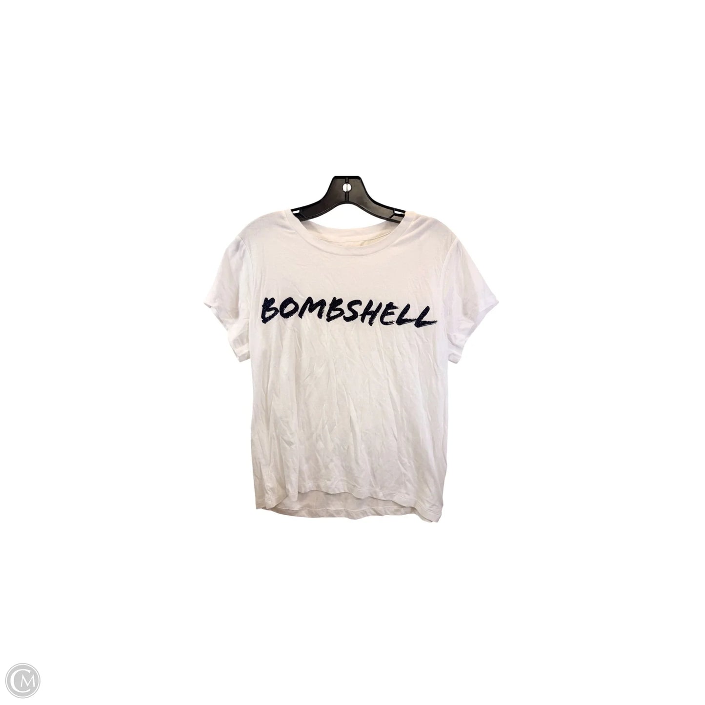 Top Short Sleeve Basic By Victorias Secret In Black & White, Size: L