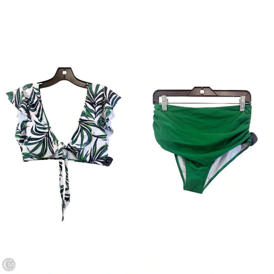 Swimsuit 2pc By In Green & White, Size: Xl