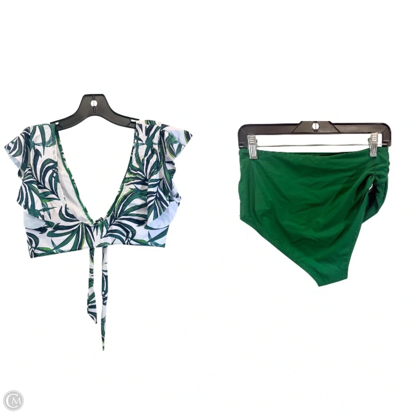 Swimsuit 2pc By In Green & White, Size: Xl