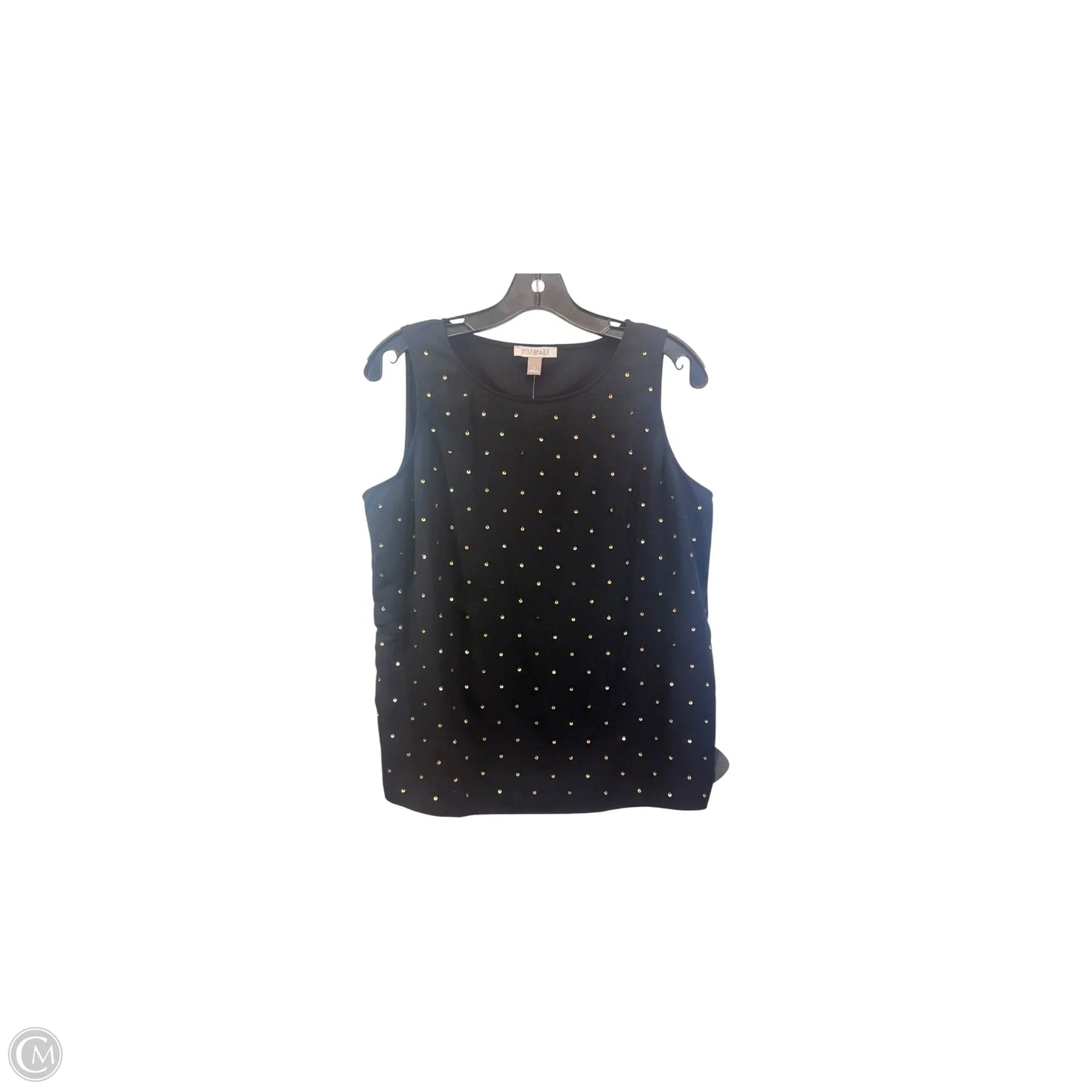Top Sleeveless By Roz And Ali In Black & Gold, Size: S