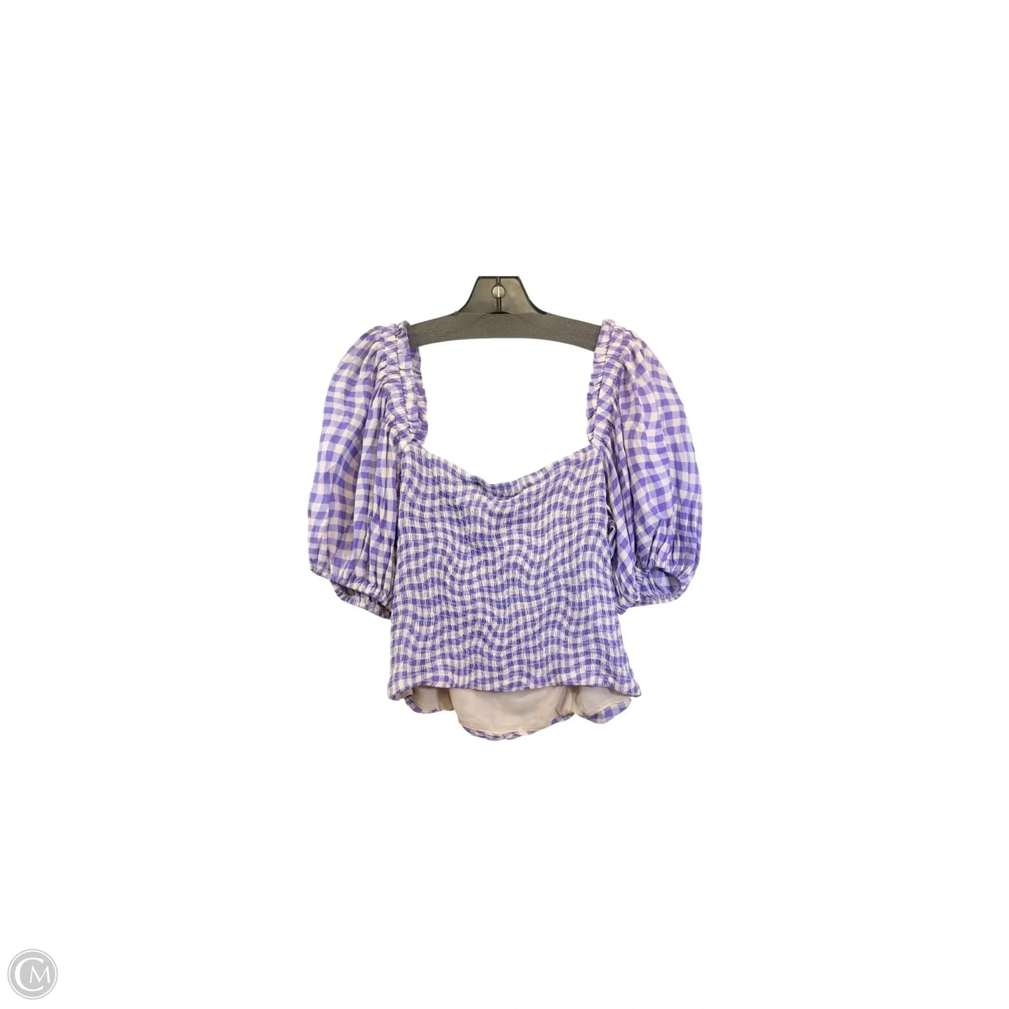 Top Short Sleeve By Astr The Label In Purple & White, Size: Xl