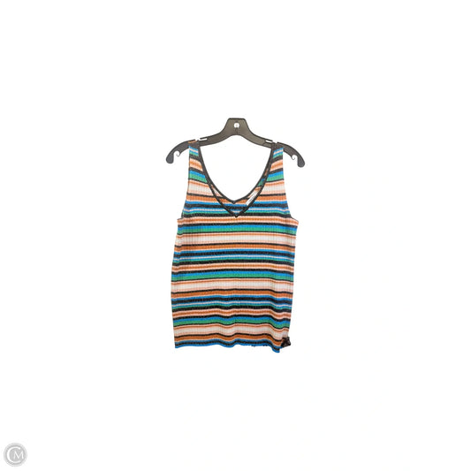 Top Sleeveless By Nine West In Striped Pattern, Size: M