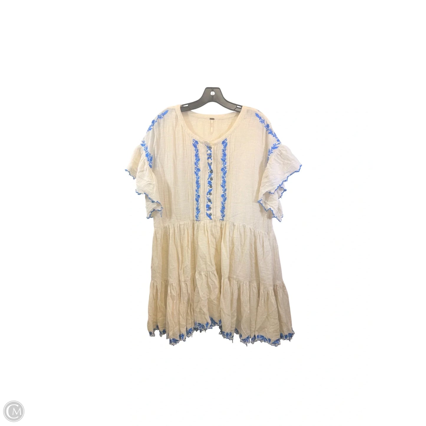 Dress Casual Short By Free People In Blue & Cream, Size: L