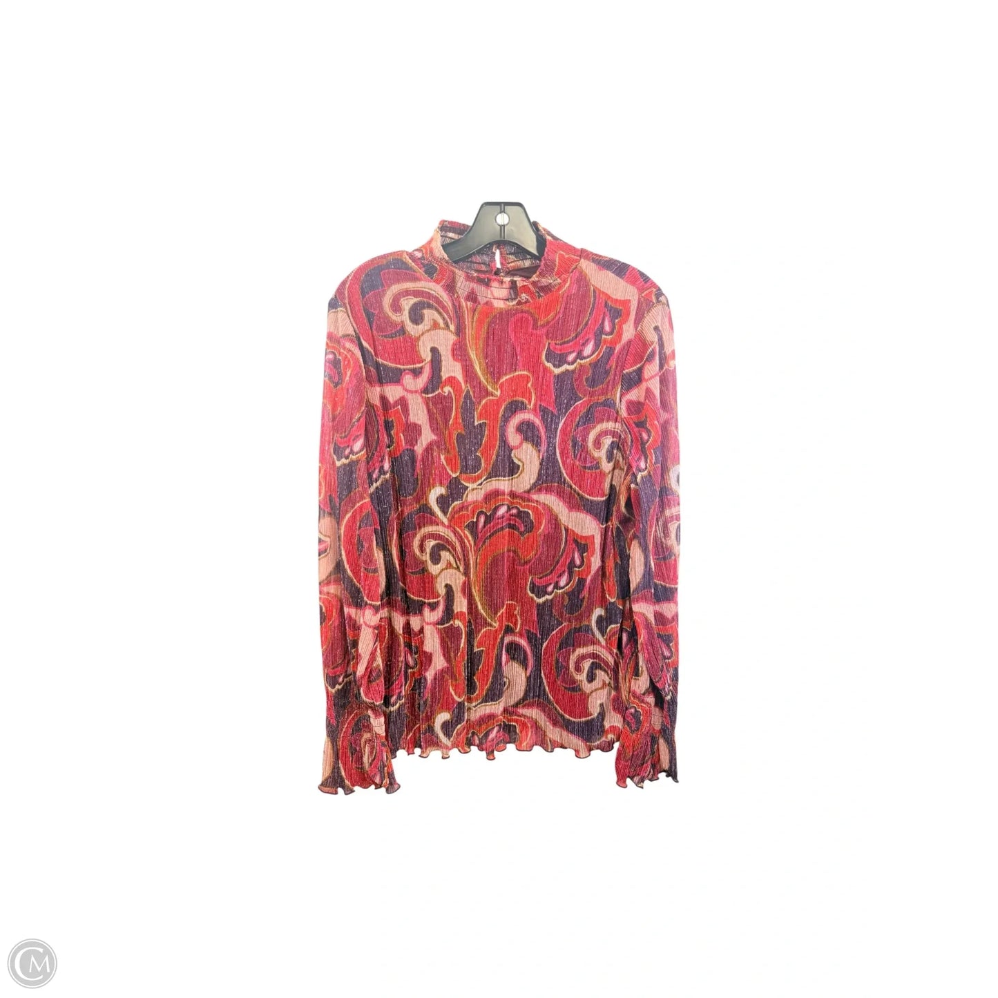 Top Long Sleeve By Chicos In Purple & Red, Size: L