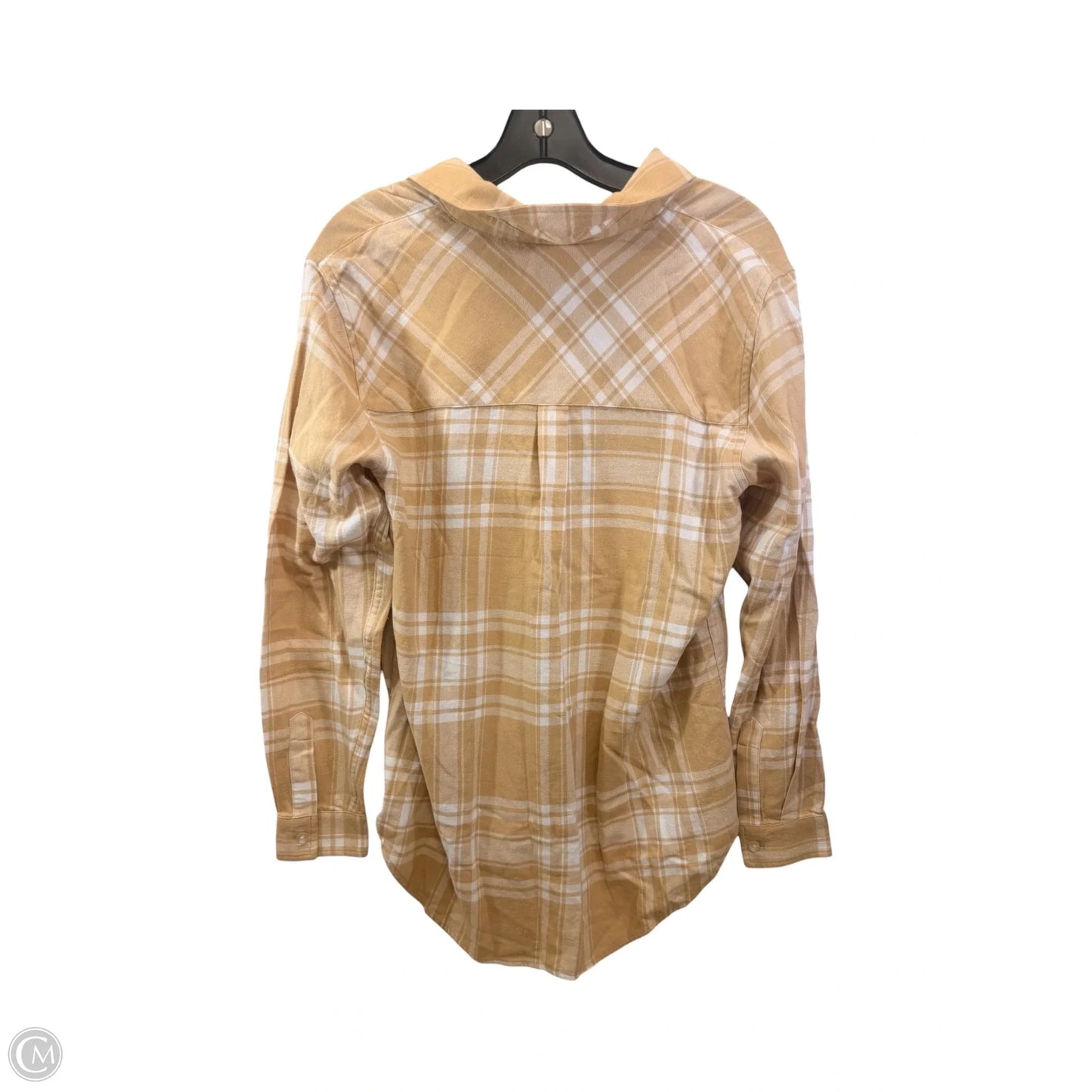Top Long Sleeve By Gap In Tan & White, Size: S