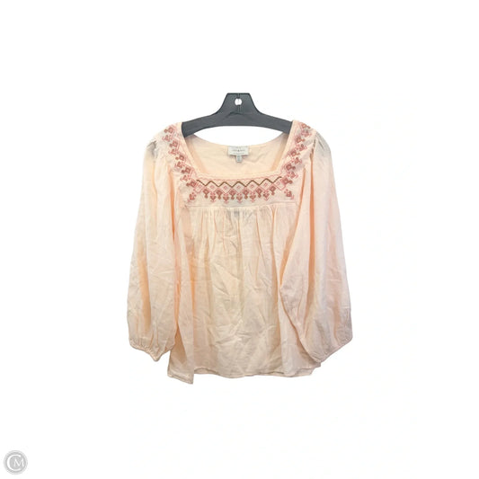 Top 3/4 Sleeve By Lucky Brand In Peach, Size: M