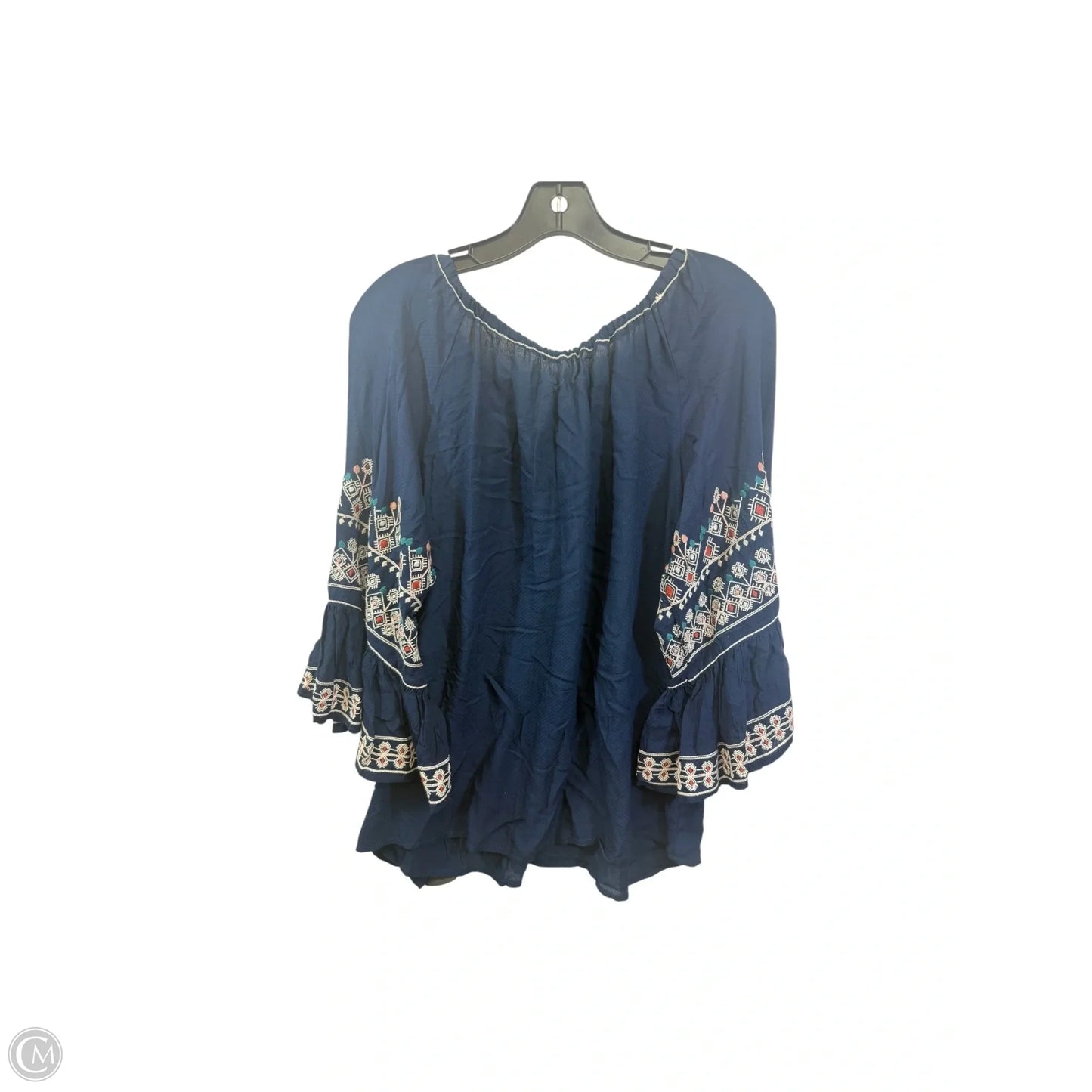 Top 3/4 Sleeve By Max Studio In Navy, Size: M