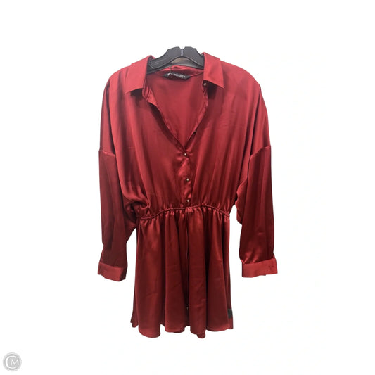 Dress Casual Midi By Zara In Red, Size: M