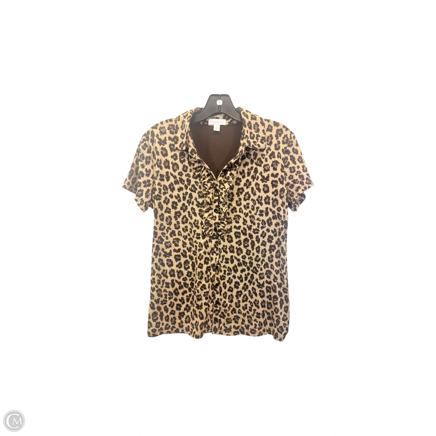 Top Short Sleeve By Charter Club In Animal Print, Size: S