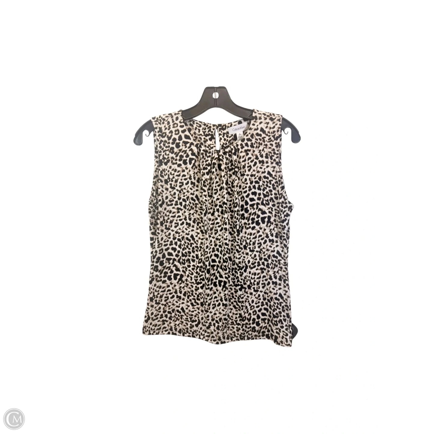 Top Sleeveless By Calvin Klein In Animal Print, Size: S