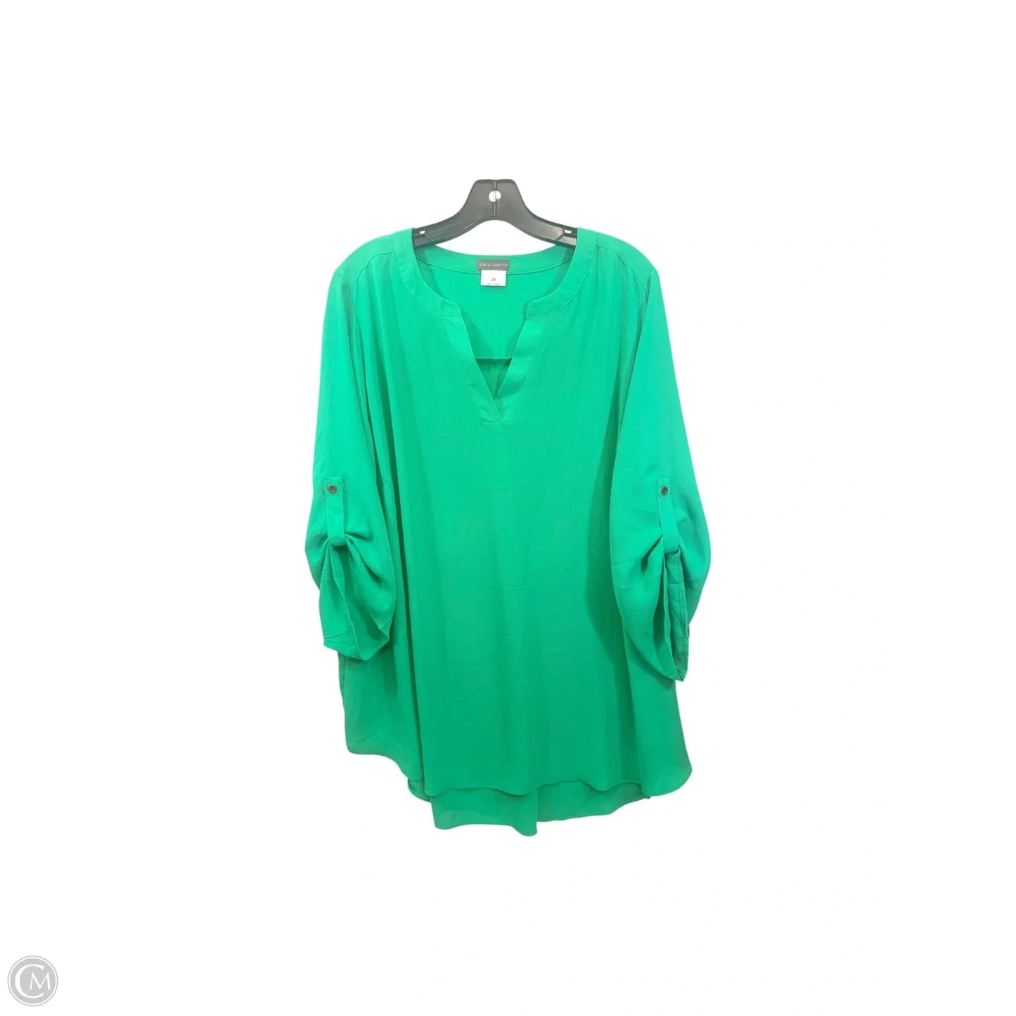 Top Short Sleeve By Vince Camuto In Green, Size: 2x