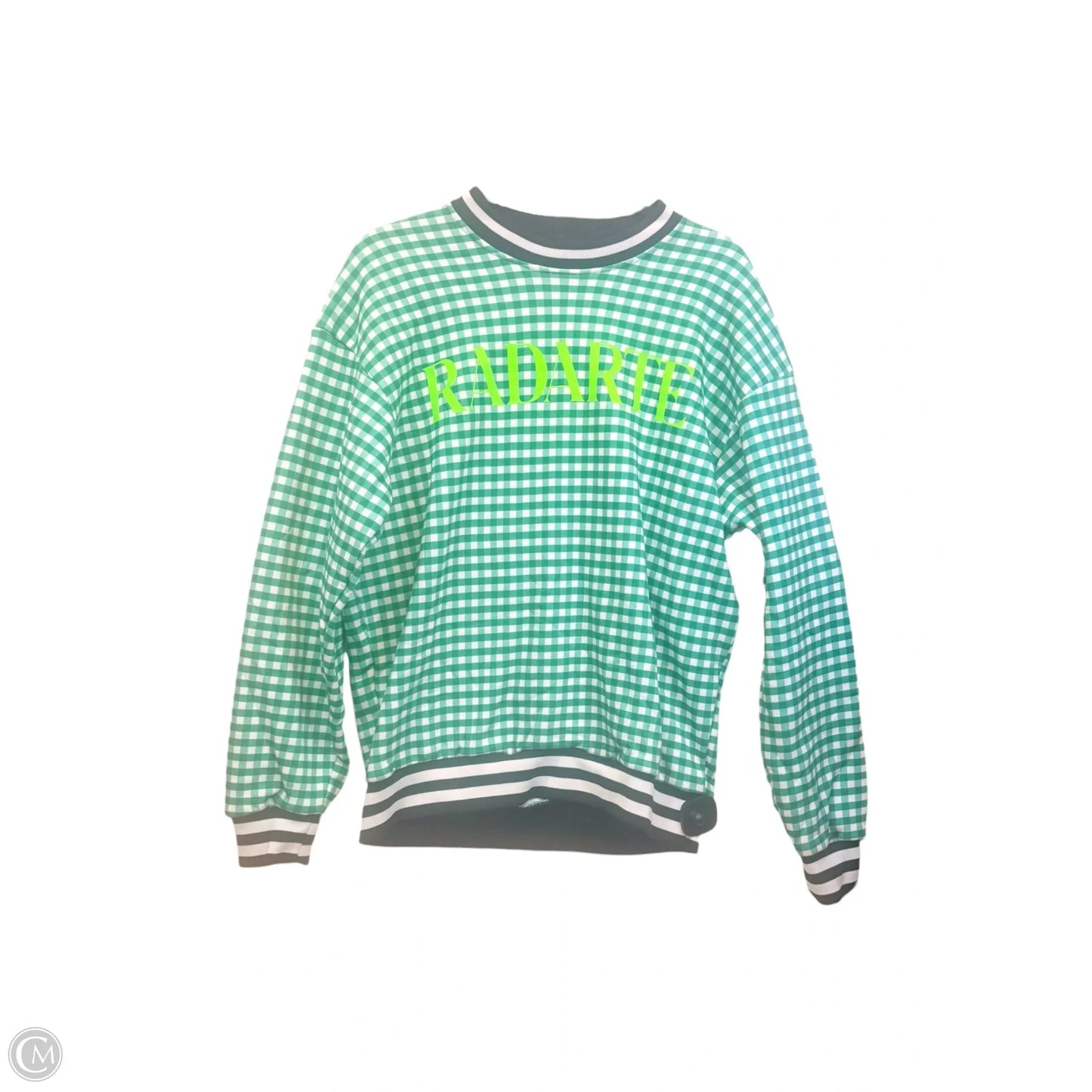 Sweatshirt Crewneck By Cma In Green & White, Size: M