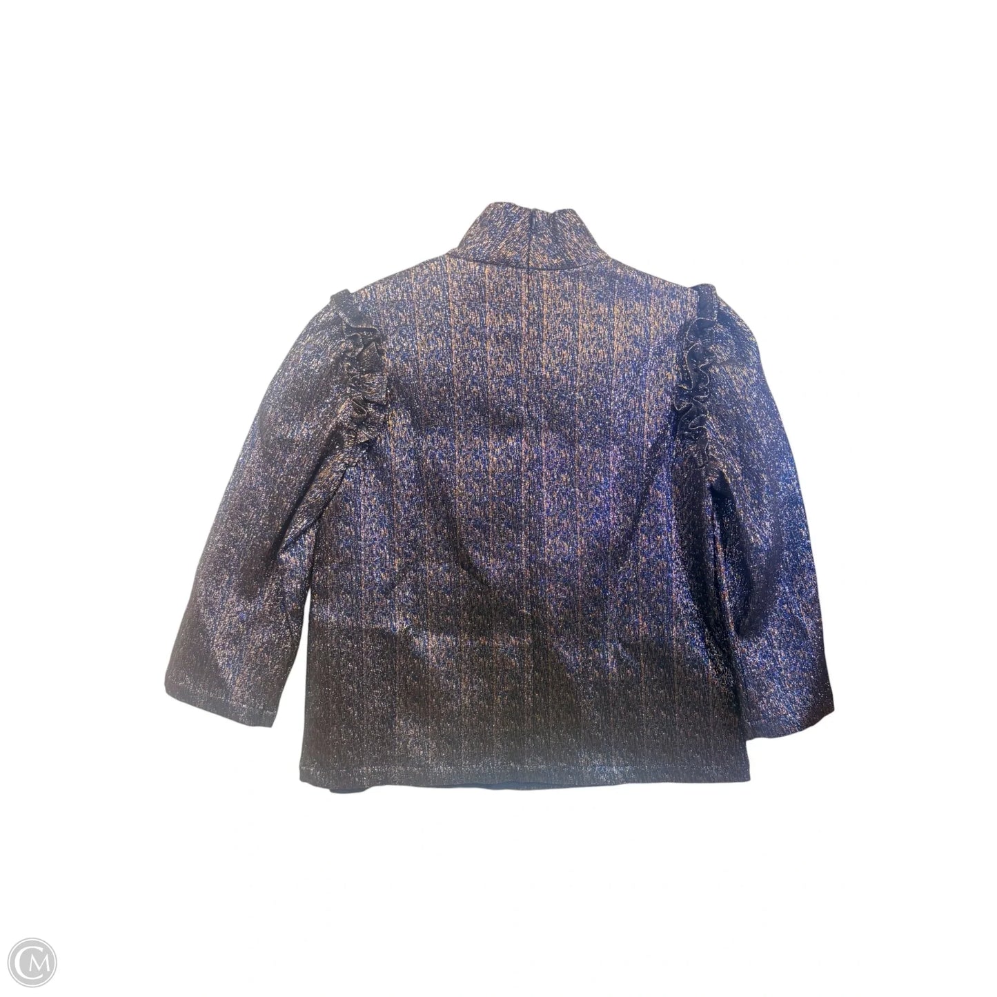 Top 3/4 Sleeve Designer By Sezane In Blue & Gold, Size: Xs