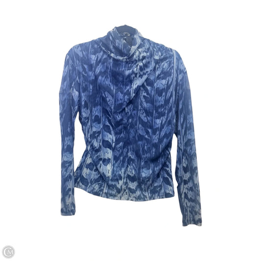 Top Long Sleeve Designer By All Saints In Blue & White, Size: M