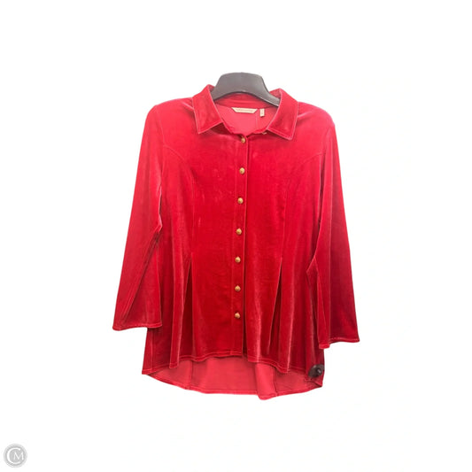 Top Long Sleeve By Soft Surroundings In Red, Size: L
