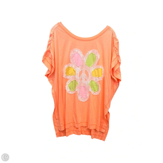 Top Short Sleeve By Easel In Peach, Size: M