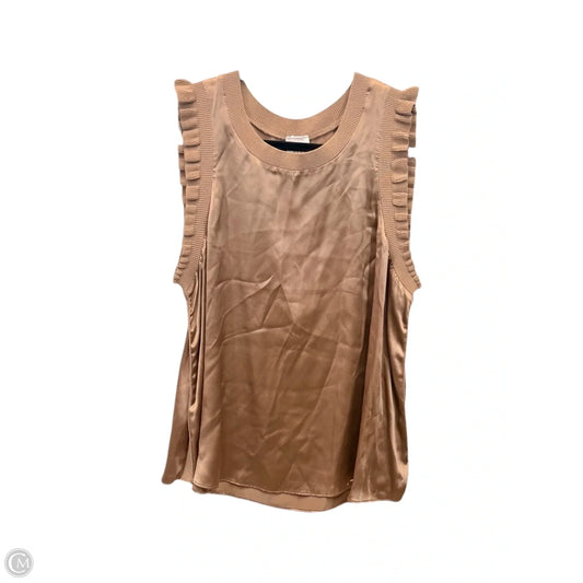 Top Sleeveless By Cinc A Sept In Brown, Size: Xl