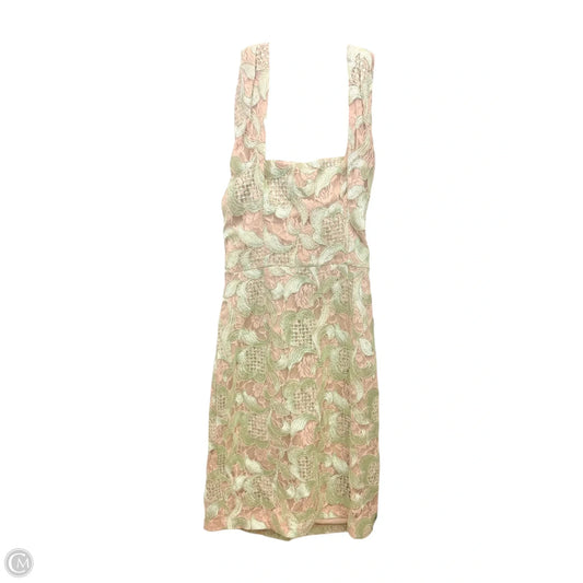 Dress Casual Midi By Vince Camuto In Green & Tan, Size: M