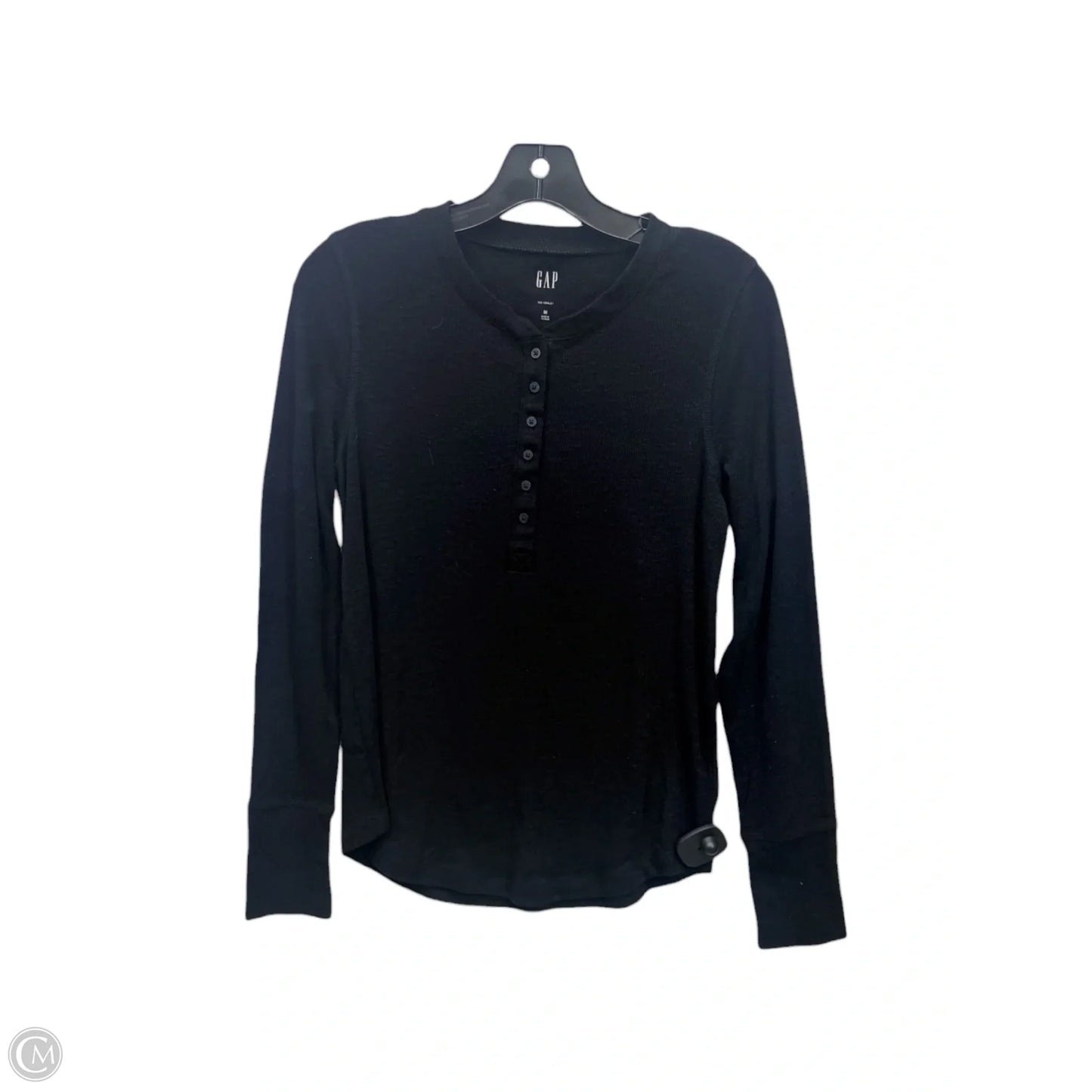 Top Long Sleeve By Gap In Black, Size: M