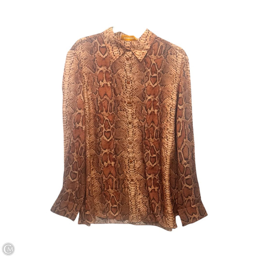 Top Long Sleeve By Zimmermann In Animal Print, Size: L