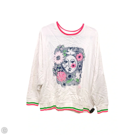 Sweater Designer By Lilly Pulitzer In Pink & White, Size: Xxl