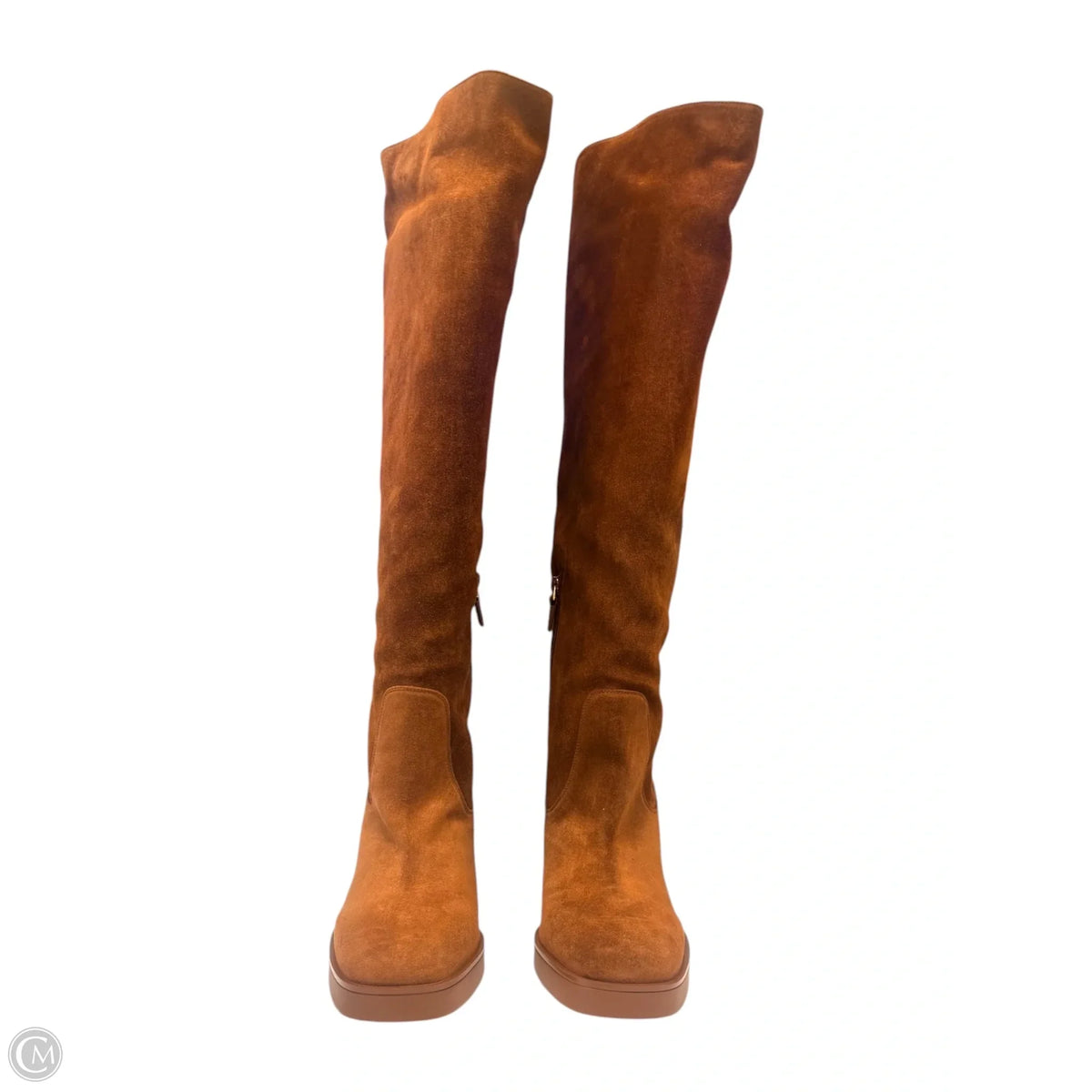 Boots Designer By Stuart Weitzman In Brown, Size: 11.5