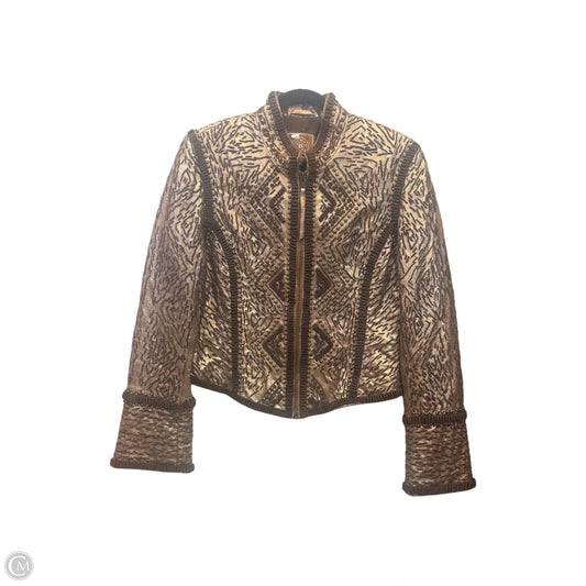 Jacket Leather By Double D Ranch In Brown & Gold, Size: M