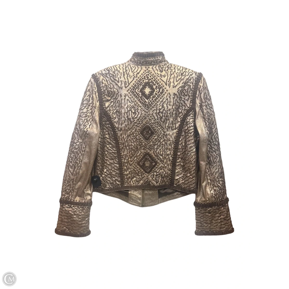 Jacket Leather By Double D Ranch In Brown & Gold, Size: M