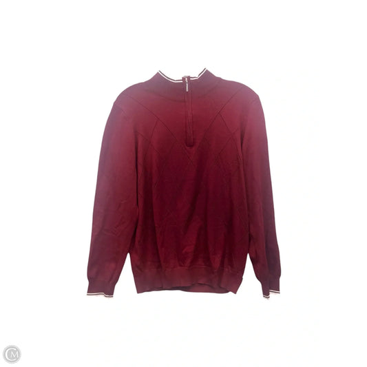 Athletic Top Long Sleeve Collar By Jack Smith In Red & White, Size: M