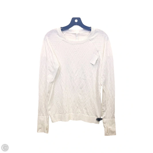Athletic Top Long Sleeve Crewneck By Lululemon In White, Size: 12
