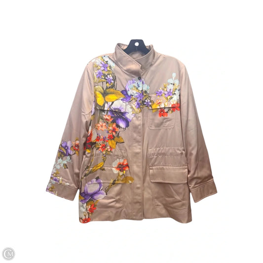 Jacket Utility By Chicos In Floral Print, Size: L