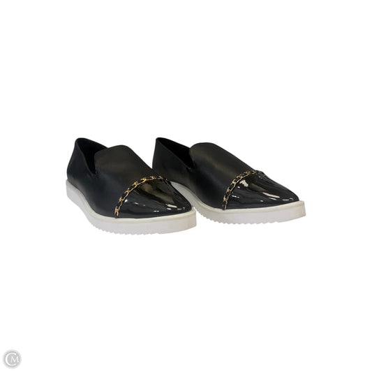 Shoes Designer By Karl Lagerfeld In Black & Gold, Size: 8