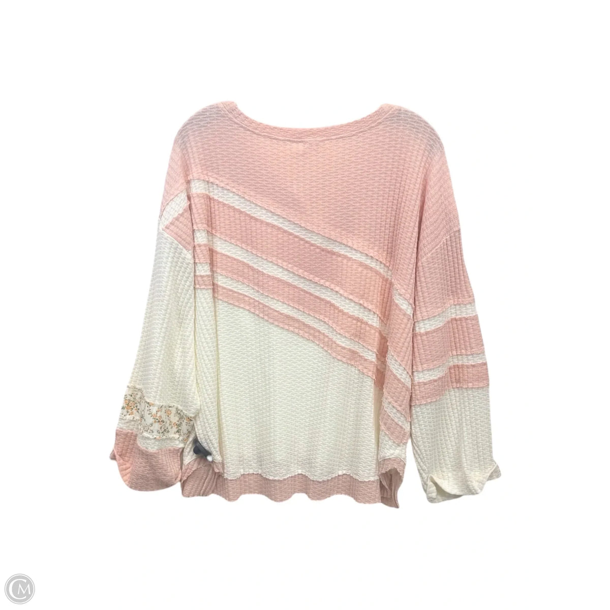 Sweater By Hem & Thread In Cream & Pink, Size: L