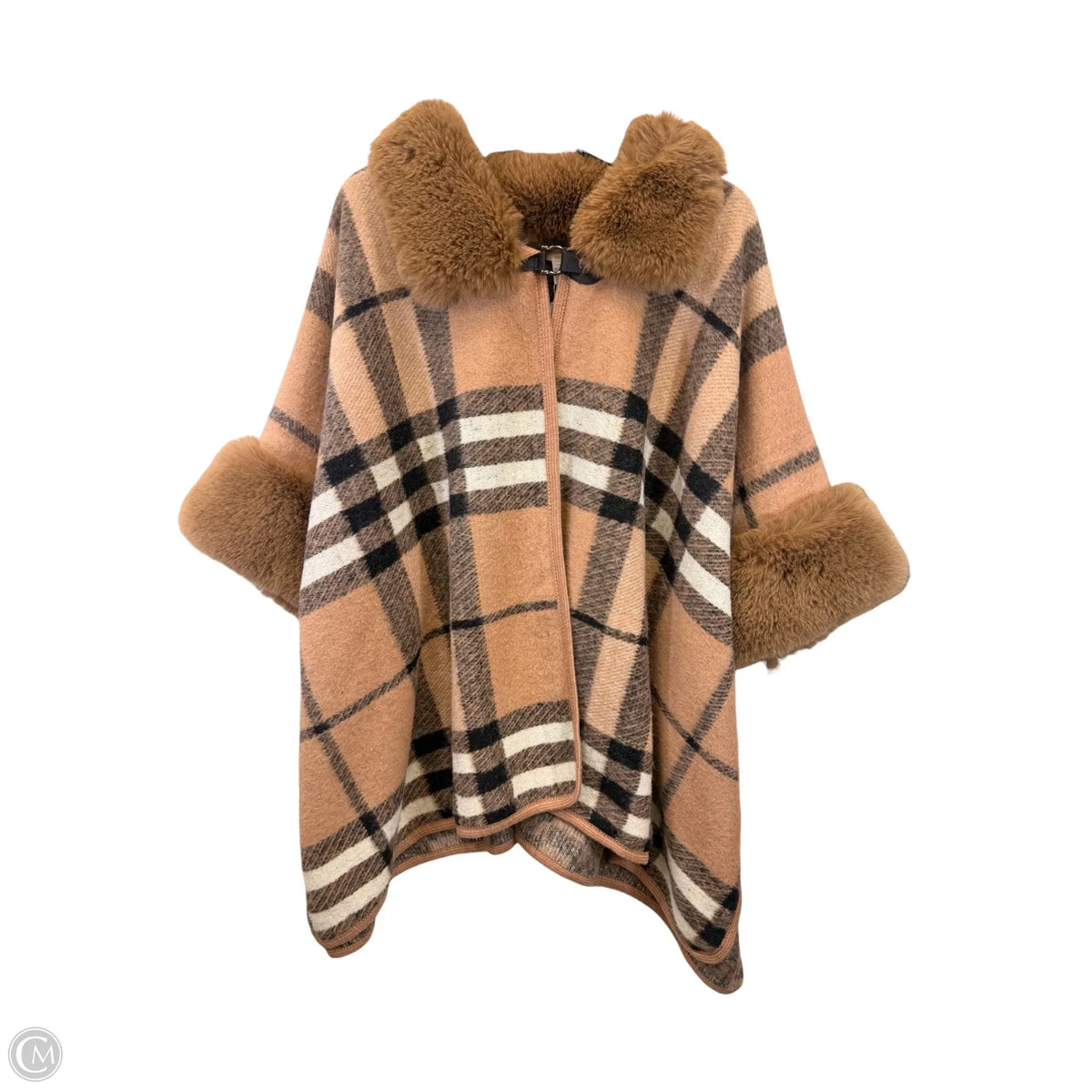 Poncho By Seven Islands In Plaid Pattern, Size: Osfm
