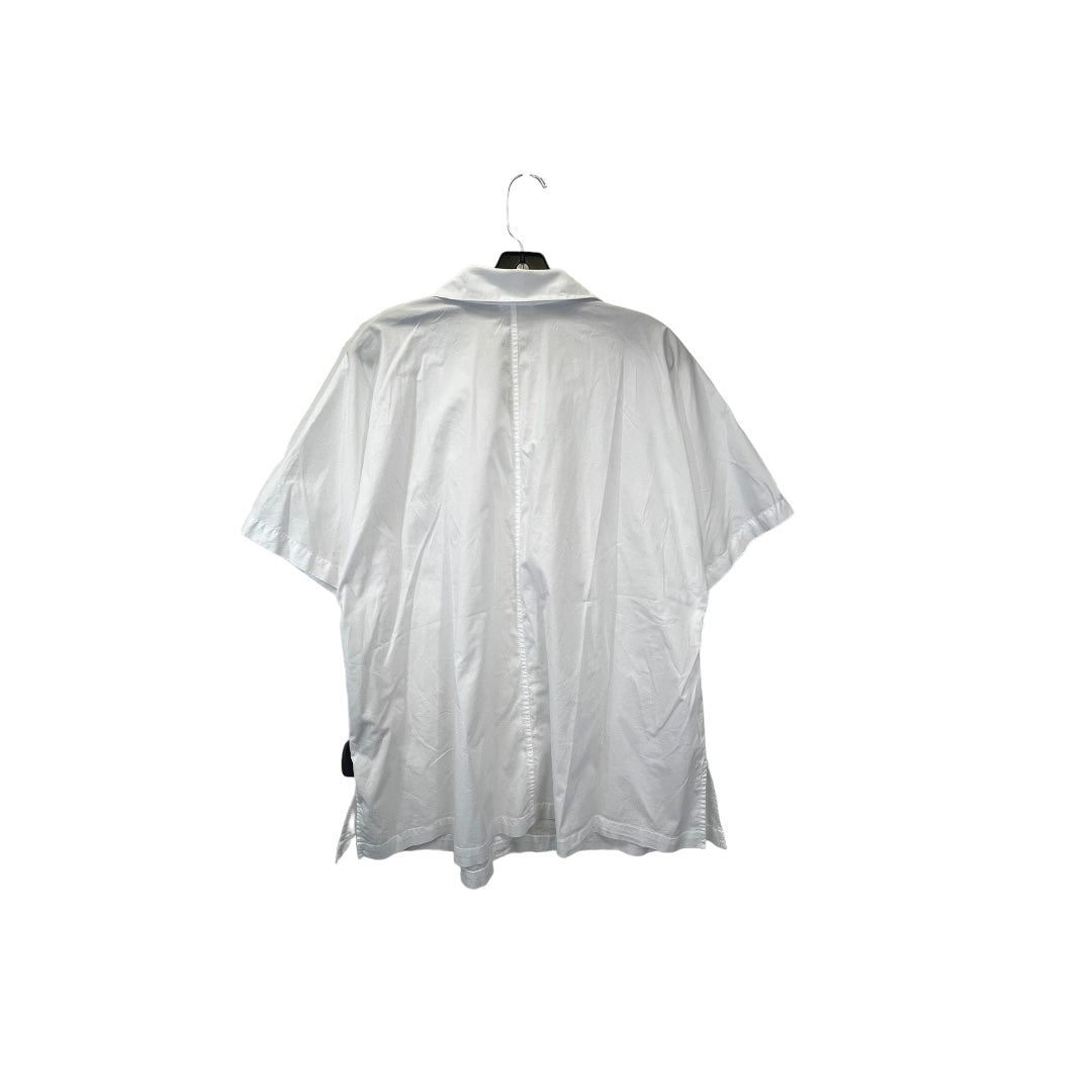 White Top Short Sleeve Designer Eileen Fisher, Size 1x
