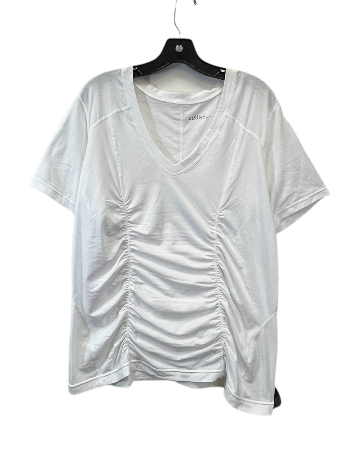 White Top Short Sleeve Basic Zella, Size 2x