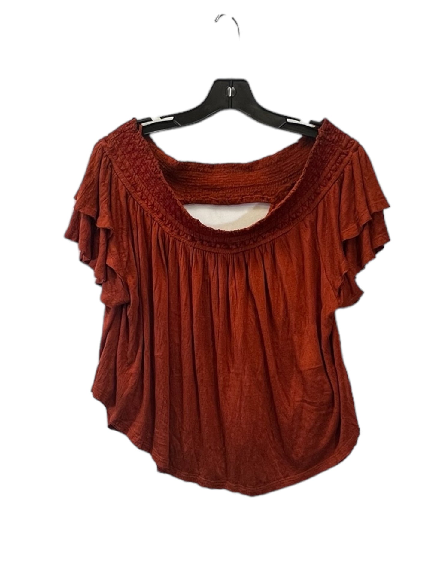 Orange Top Short Sleeve Free People, Size L