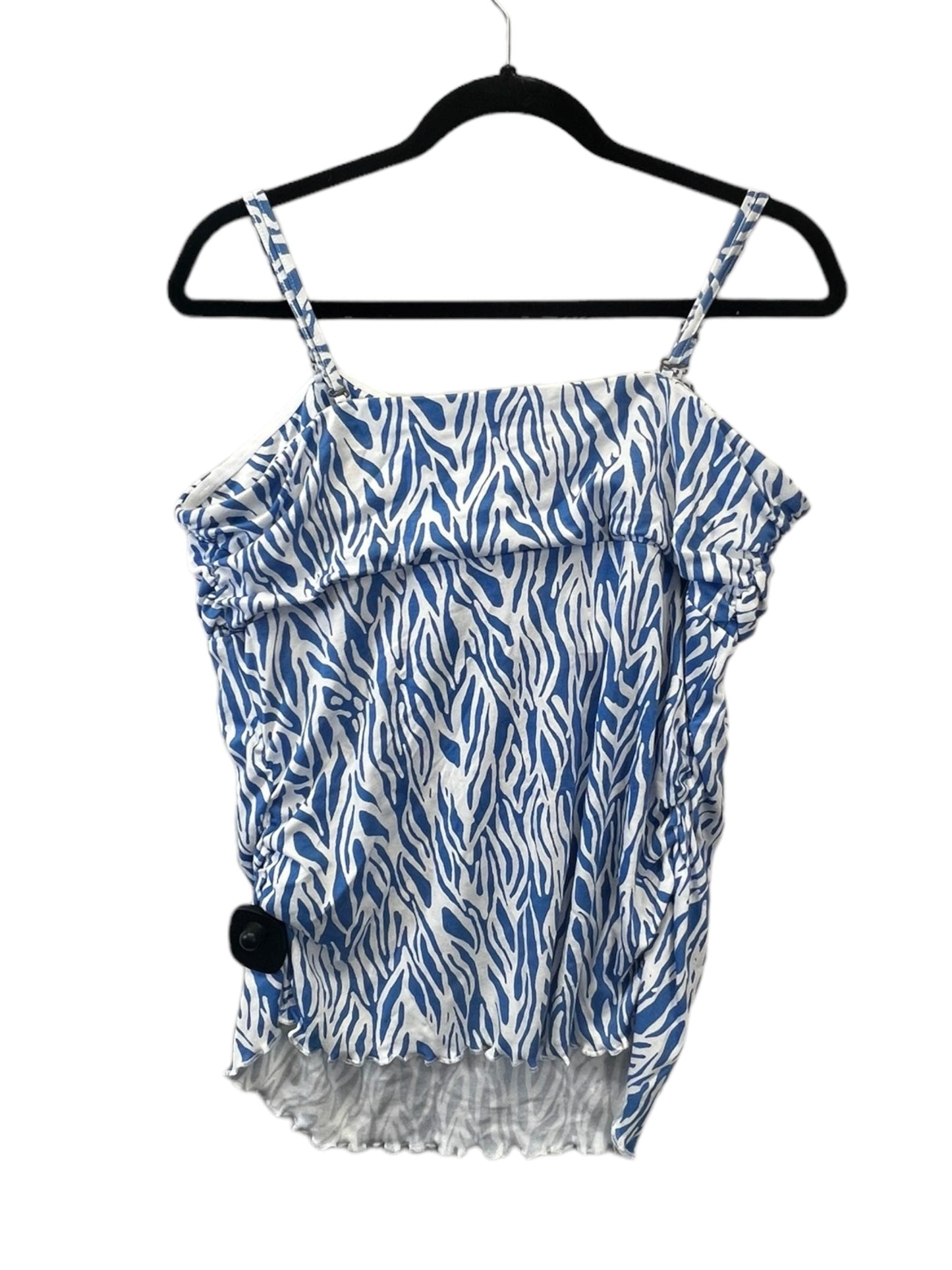 Blue & White Top Sleeveless Designer Diane Von Furstenberg, Size 2x