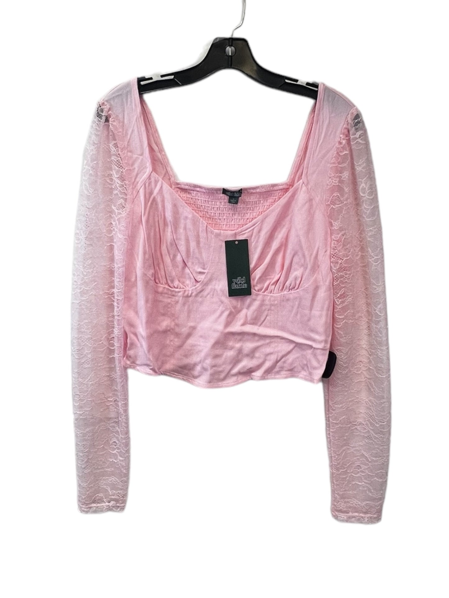 Pink Top Long Sleeve Wild Fable, Size L