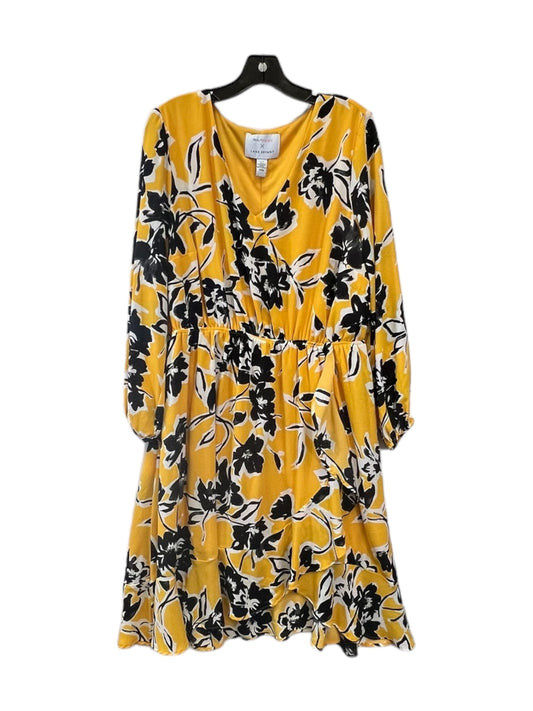 Dress Casual Midi By Lane Bryant In Black & Yellow, Size: 1x