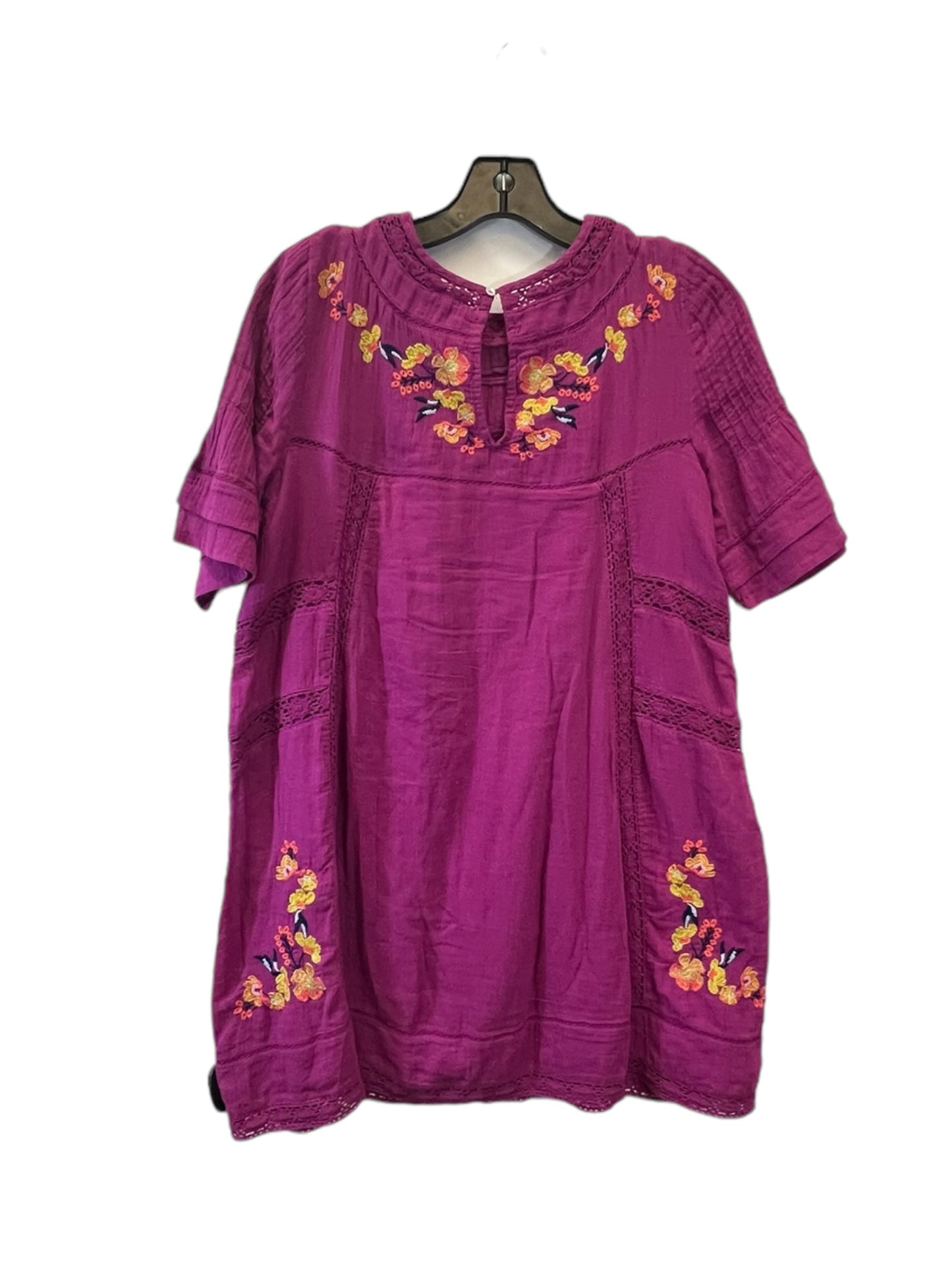 Top Short Sleeve By Free People In Purple, Size: Xs