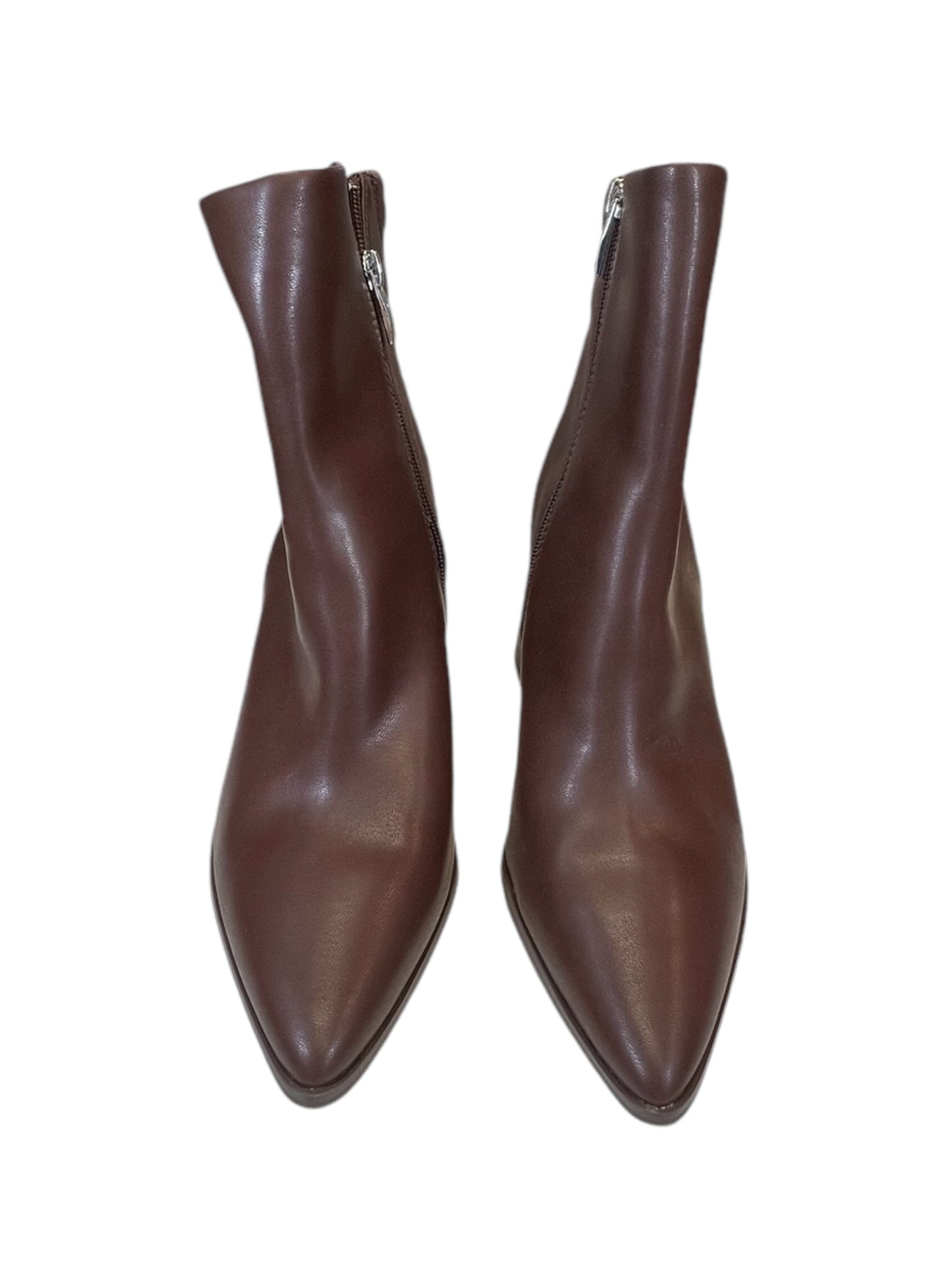 Boots Mid-calf Flats By Clothes Mentor In Brown, Size: 10