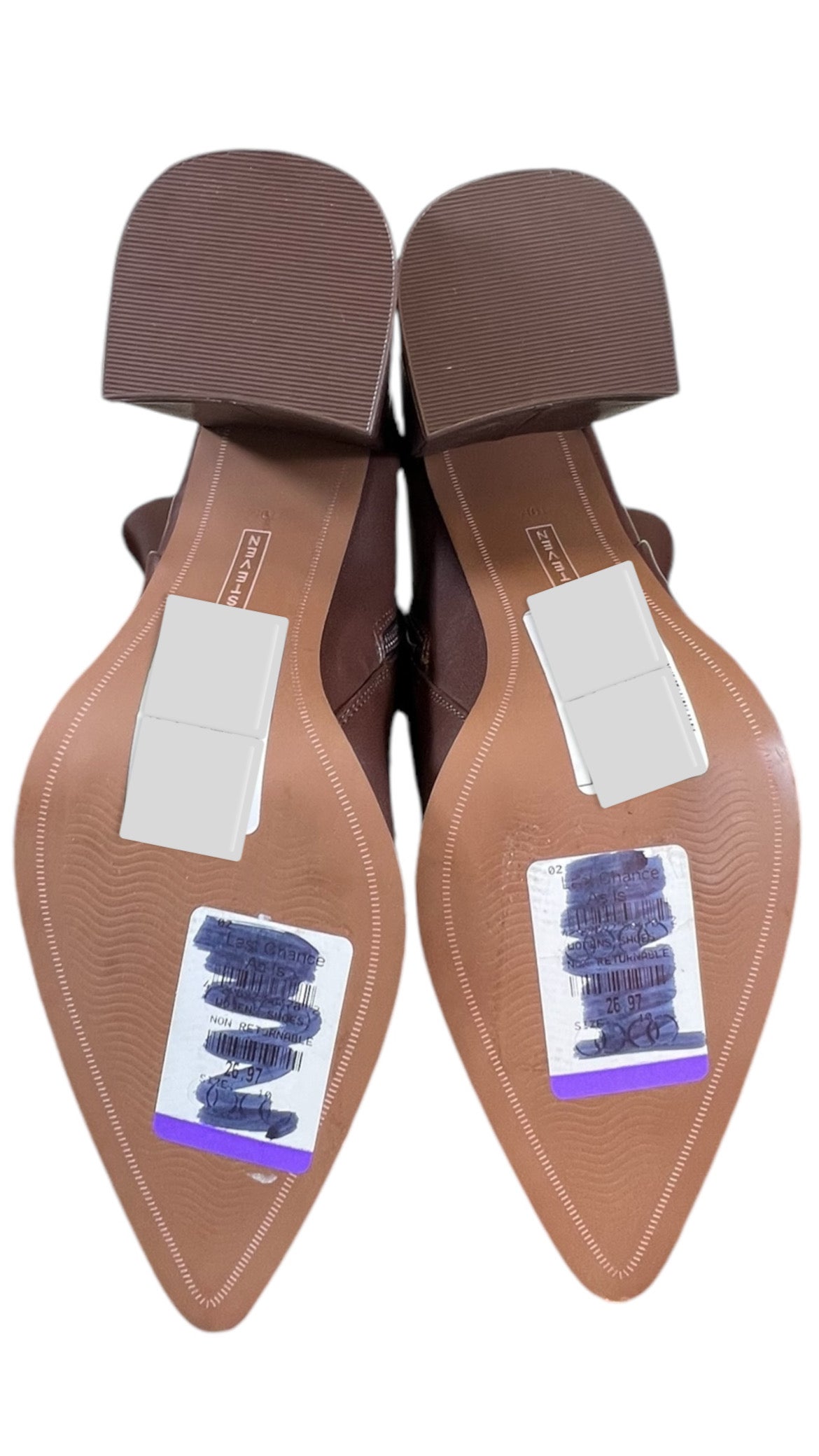 Boots Mid-calf Flats By Clothes Mentor In Brown, Size: 10