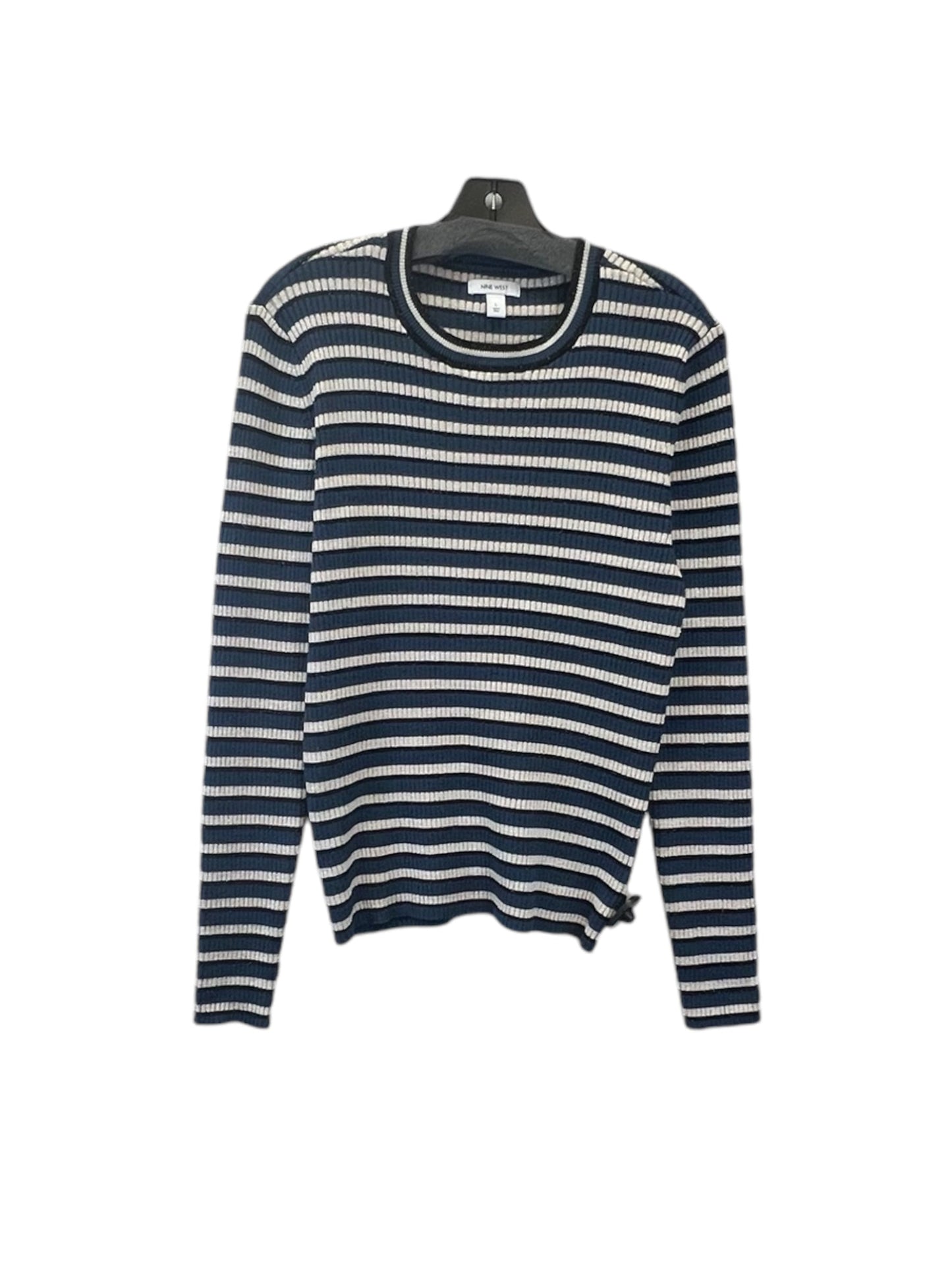 Sweater By Nine West In Black & Blue, Size: L