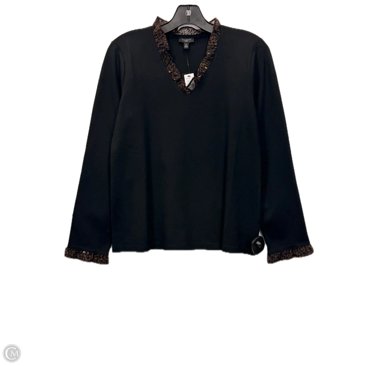 Top Long Sleeve By Talbots In Black & Brown, Size: Sp
