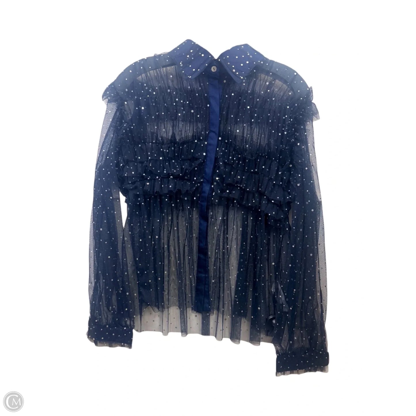 Top 2pc Long Sleeve By Denimland In Navy, Size: L