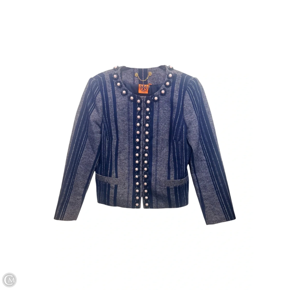 Blazer Designer By Tory Burch In Navy, Size: 6