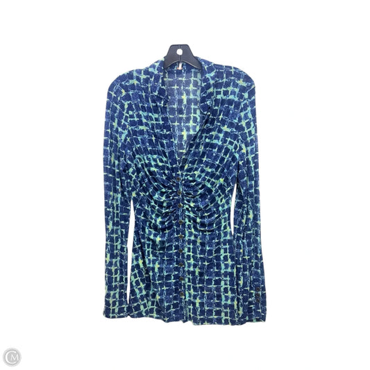 Top Long Sleeve By Free People In Blue & Green, Size: Xl