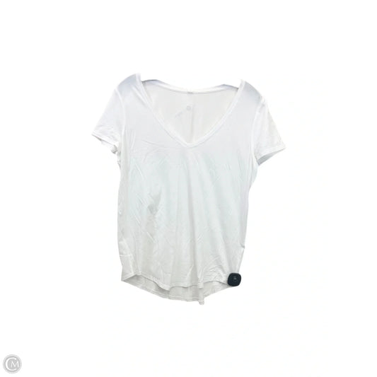 Athletic Top Short Sleeve By Lululemon In White, Size: 8