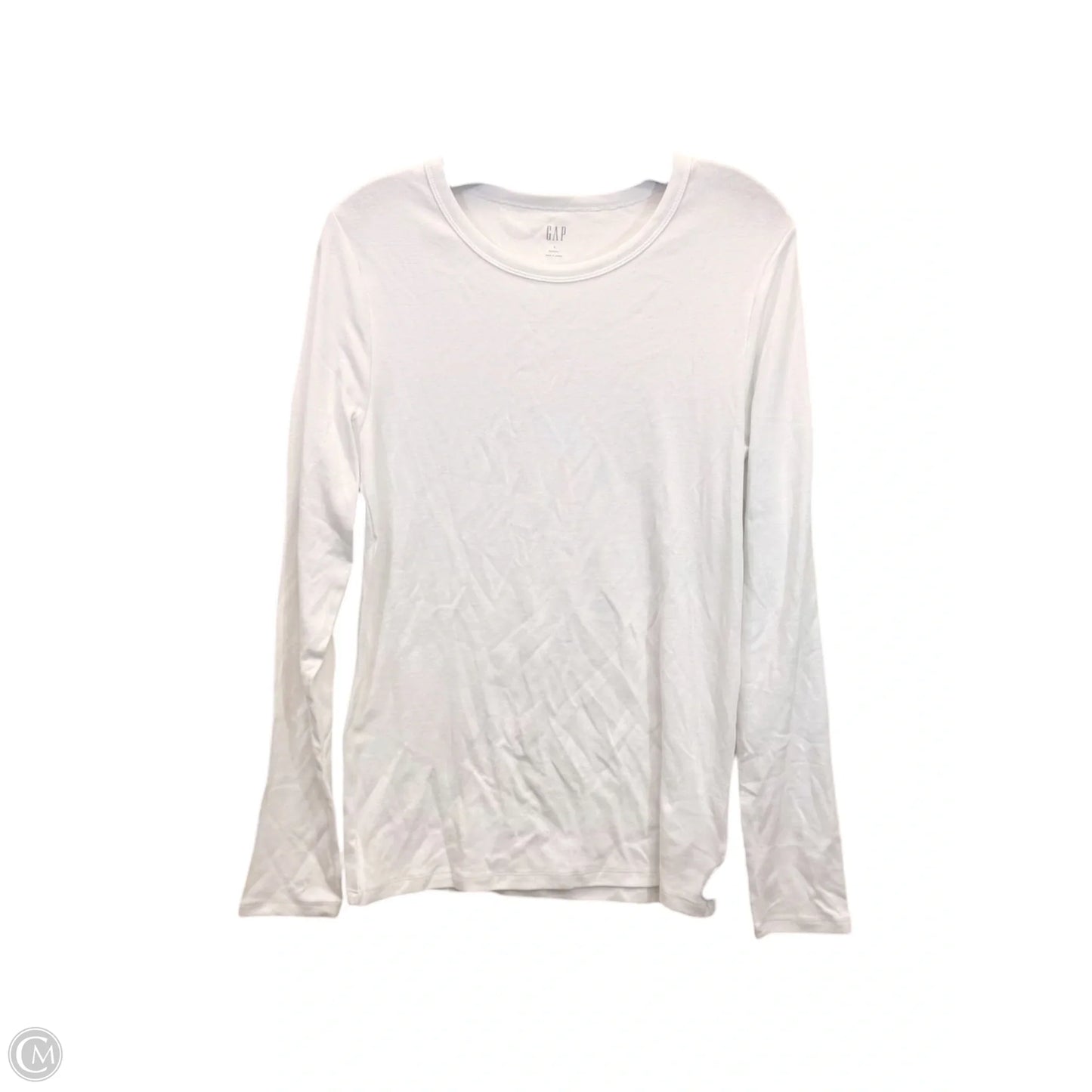 Top Long Sleeve Basic By Gap In White, Size: L